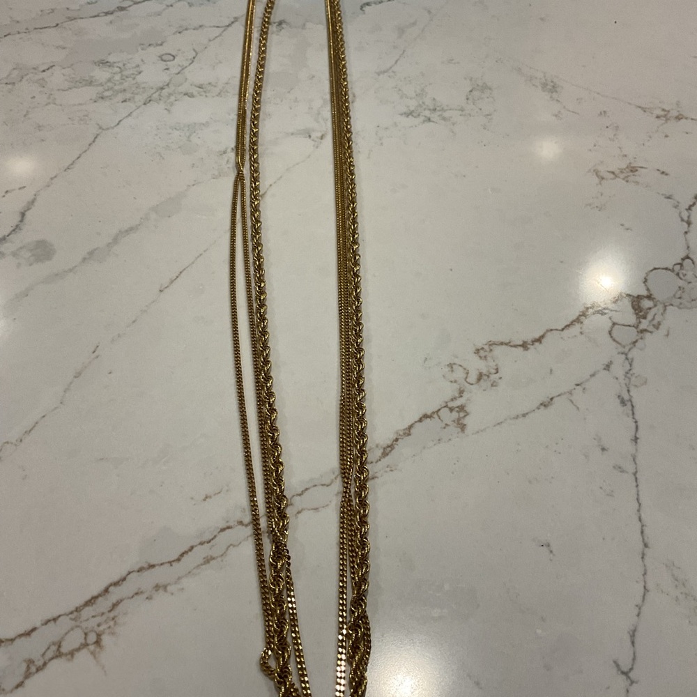 Vintage Monet Elegant Gold 3 strand Necklace 26” - Picture 5 of 5